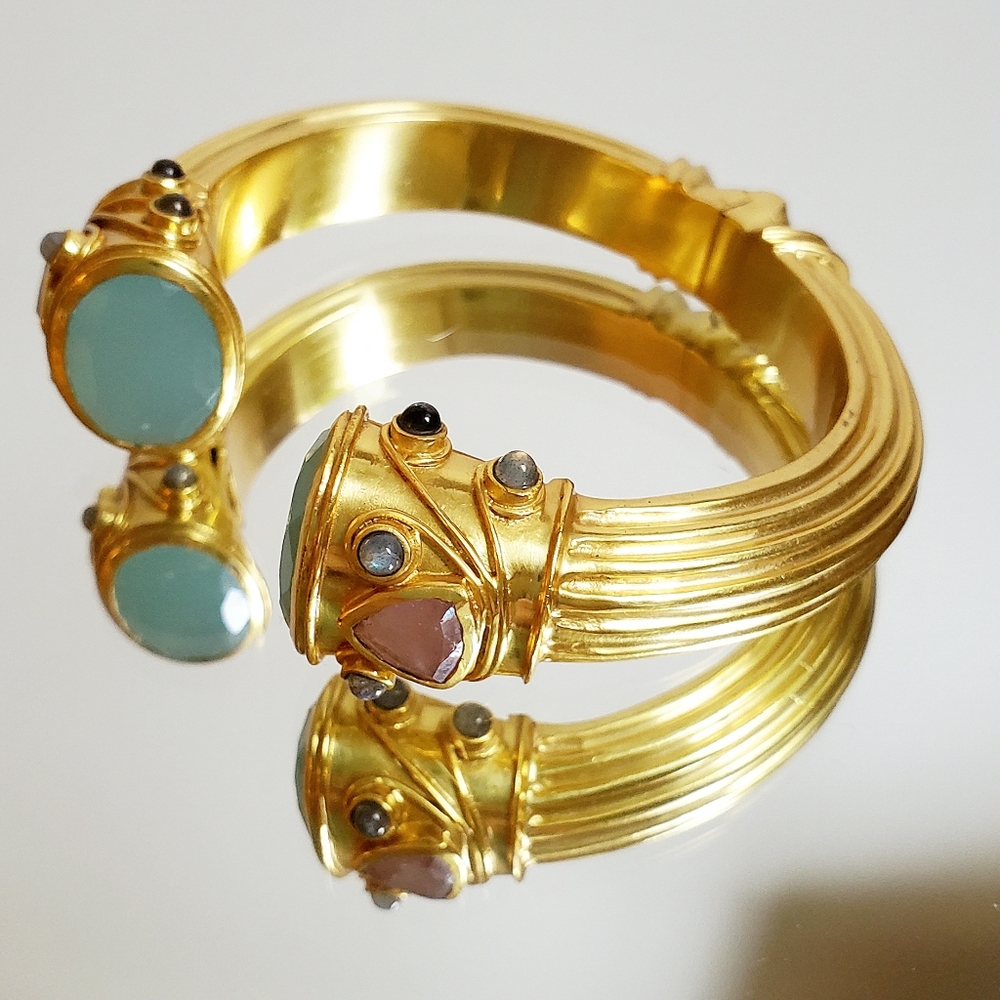 Julie Vos Hinged Cuff Bracelet, Robin's Egg
